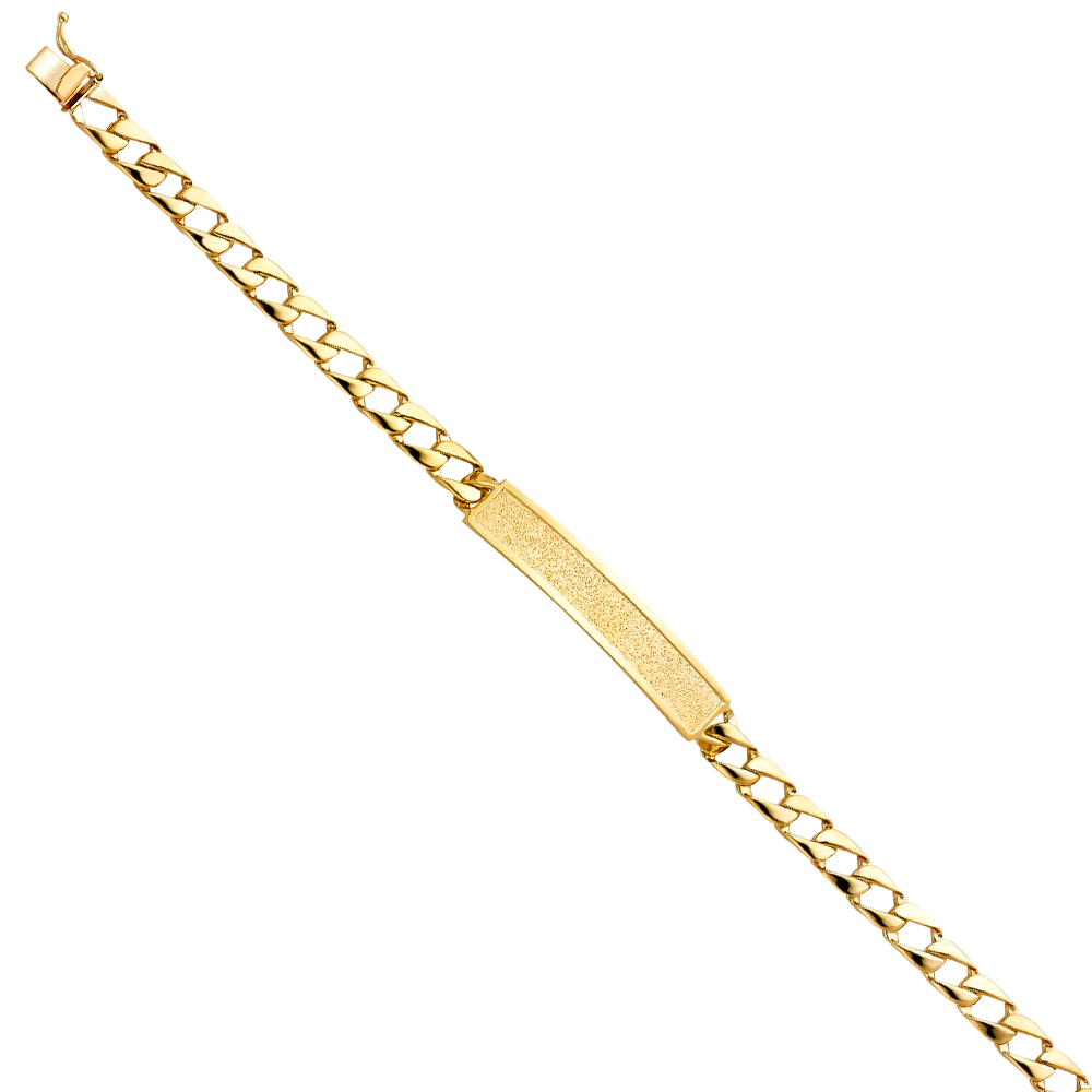Gent's 14KY Cuban Link Frame ID Bracelet
Length: 8"