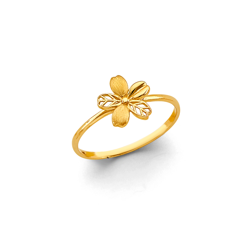 Lady's Yellow 14 Karat Flower Ring Length 9 Style: Fashion