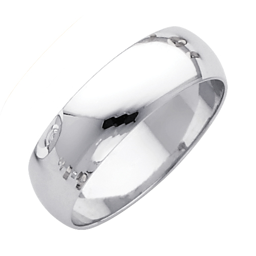 Gent's White 14 Karat Wedding Band 6mm size 10