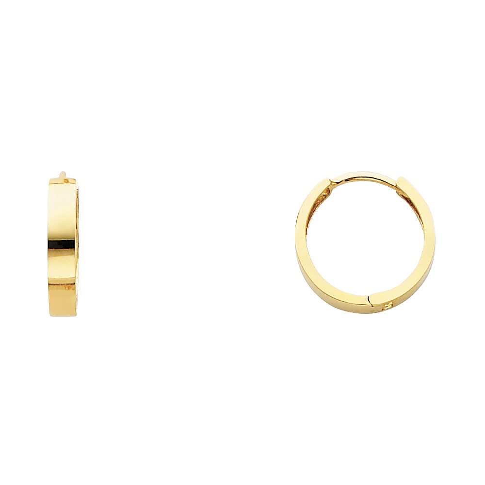 Lady's Yellow 14 Karat Plain Huggies Earrings
Finish: Polished