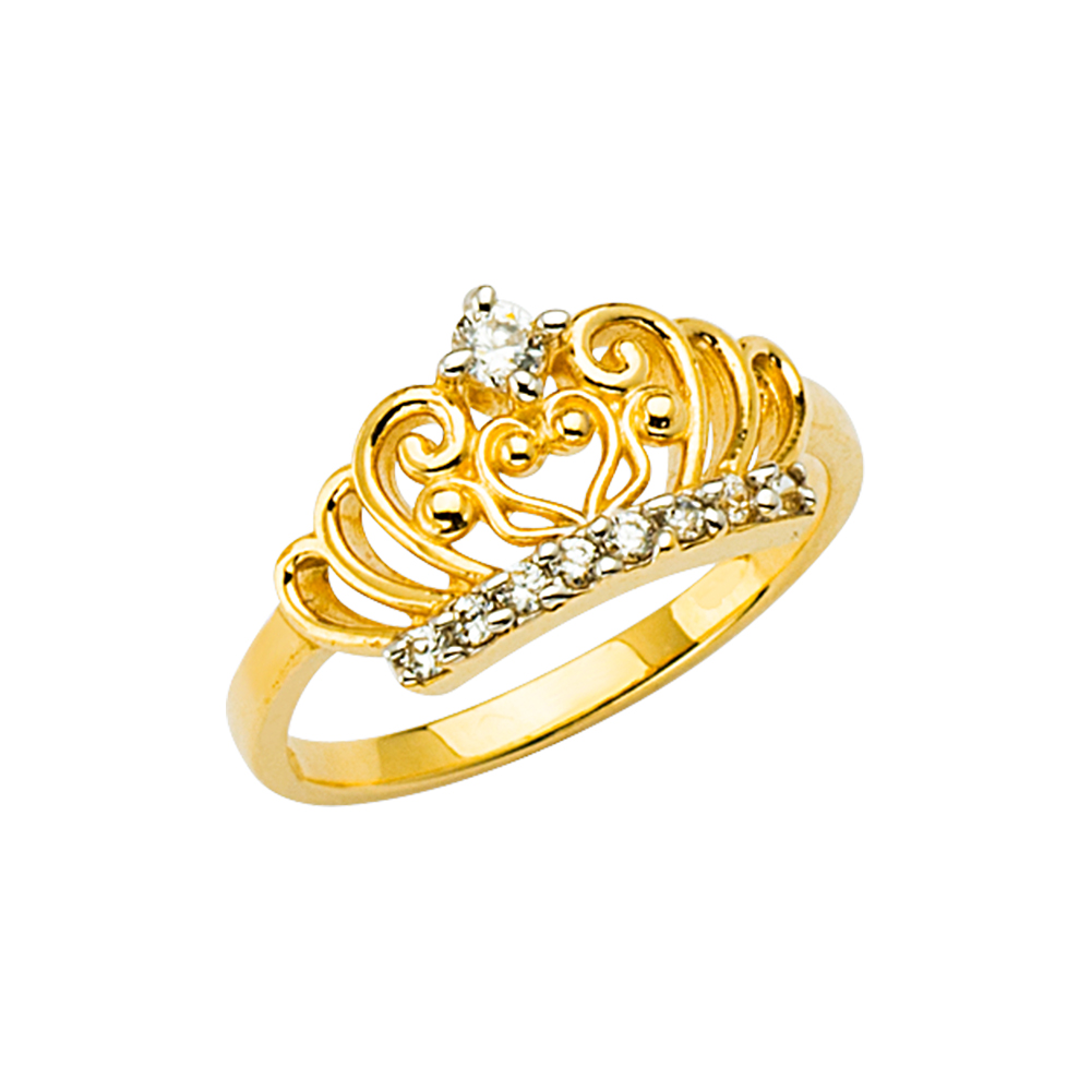 Yellow 14 Karat Crown Ring Finish: polished