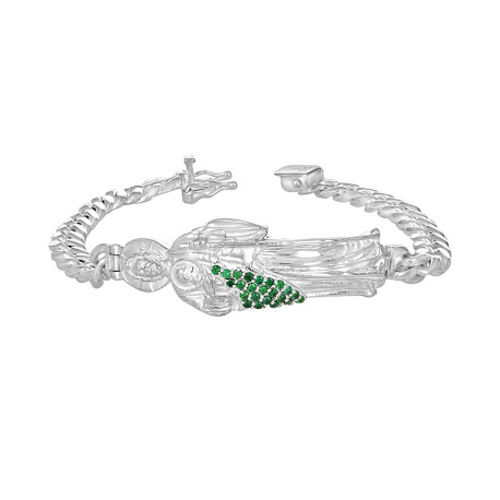 Sterling Silver St Jude Cz Manto Verde Bracelet
Length: 7"