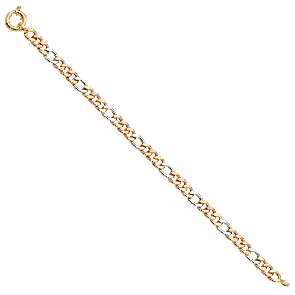 14K 3Ton 7.5" Fancy Hollow Bracelet