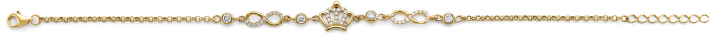Lady's 14K  Crown & Infiniti CZ Bracelet
Length: 7"
Gender: Ladies