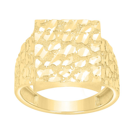 Gent's Yellow 10 Karat Nugget Fashion Ring Length 15.69 Style: Nugguet