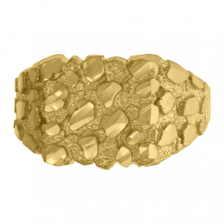 Gent's Yellow 14 Karat Nugget Fashion Ring Length 12.44