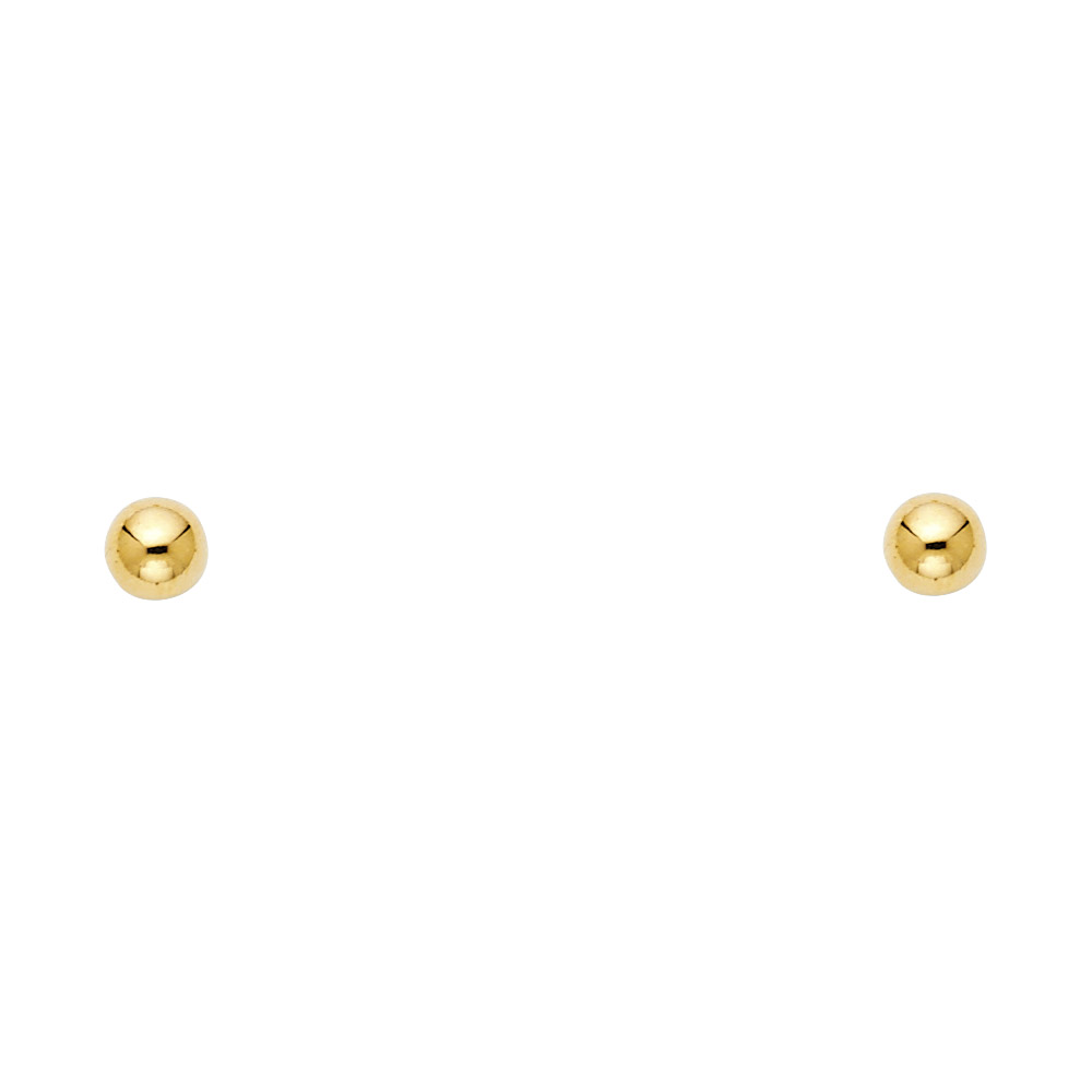 14 K yellow Gold 4mm Ball Earings with Screw Back