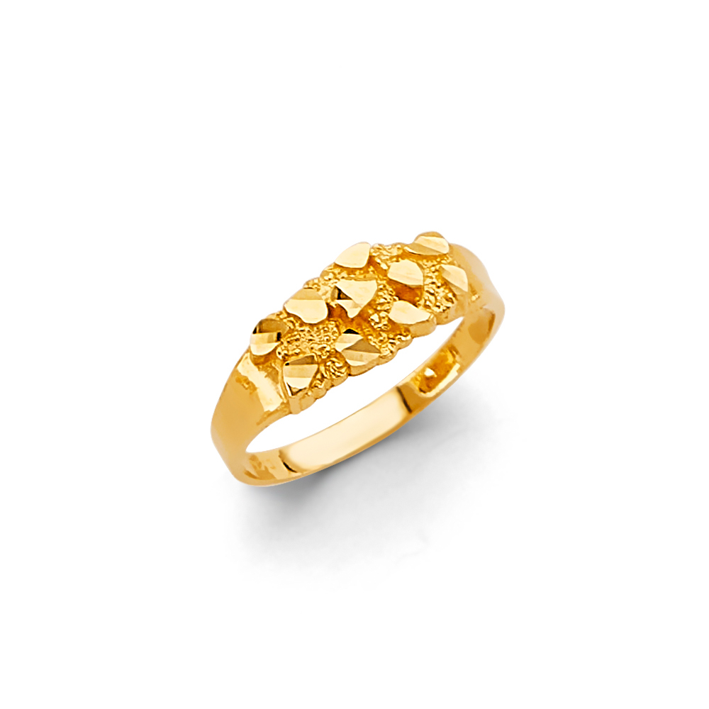 Lady's Yellow 14 Karat Nugget Fashion Ring Length 1.5