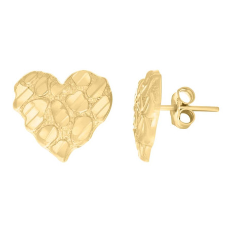 Lady's Yellow 10 Karat large Earrings Length 12.15 Style: Nugguet