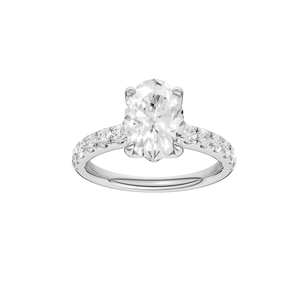 Lady's White 14 Karat Engagement Ring one = 2.00ct Oval Brilliant F VS