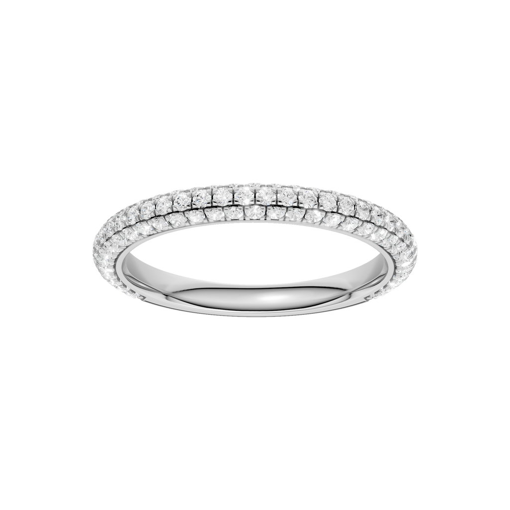 Lady's White 14 Karat Lab Grown Diamond Band 102 = 0.60tw Round E/F VS