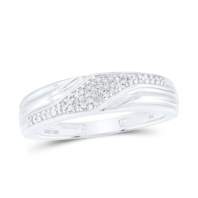 White 10 Karat Men's Diamond Wedding Band Finish: polished
Gender: Ge