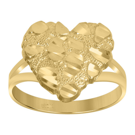 Lady's Yellow 10 Karat Nugget large Fashion Ring Length 18.44 Style: N