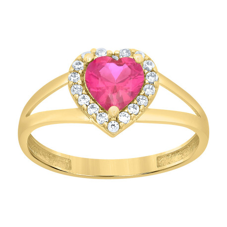 Lady's Yellow 10 Karat Heart  Fashion Ring Length 2.6