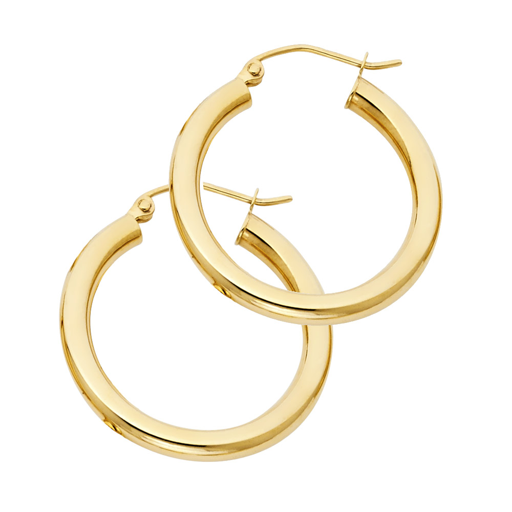 Lady's Yellow 14 Karat Hoop Earrings 
25mm