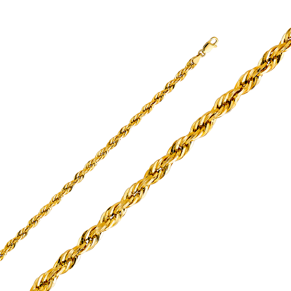 Gent's Gold Over Silver 4 mm  Style:Hollow Rope
Color: Yellow Tone
L