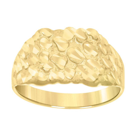 Lady's Yellow 10 Karat Nugget Fashion Ring Length 10mm