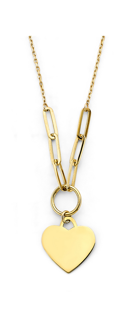 Lady's 14KY  Engravable Heart Necklace
Length: 18"
Gender: Ladies