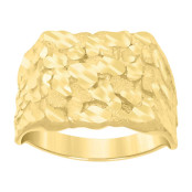 Gent's Yellow 10 Karat Square Nugget Ring  
12.38 X13.8