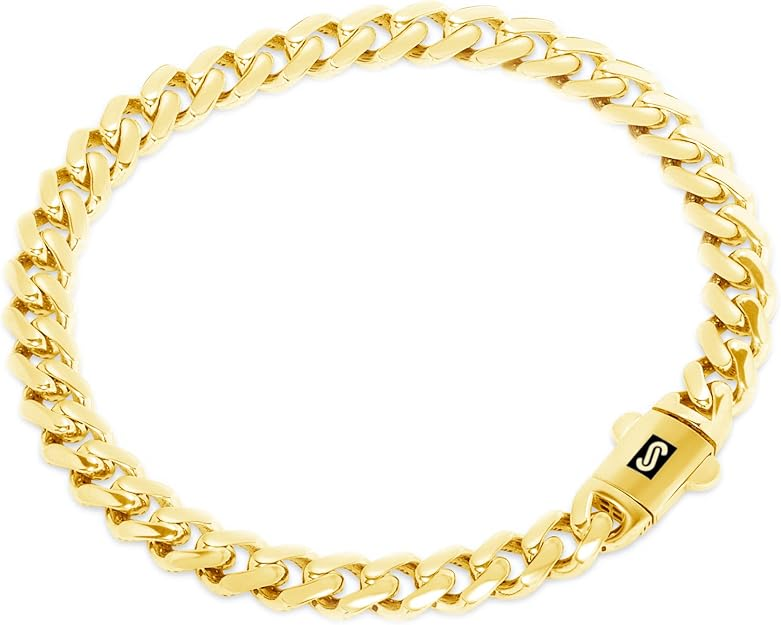 Gent's Yellow 14 Karat Monaco Hollow Bracelet 5mm Style: Cuban
Length