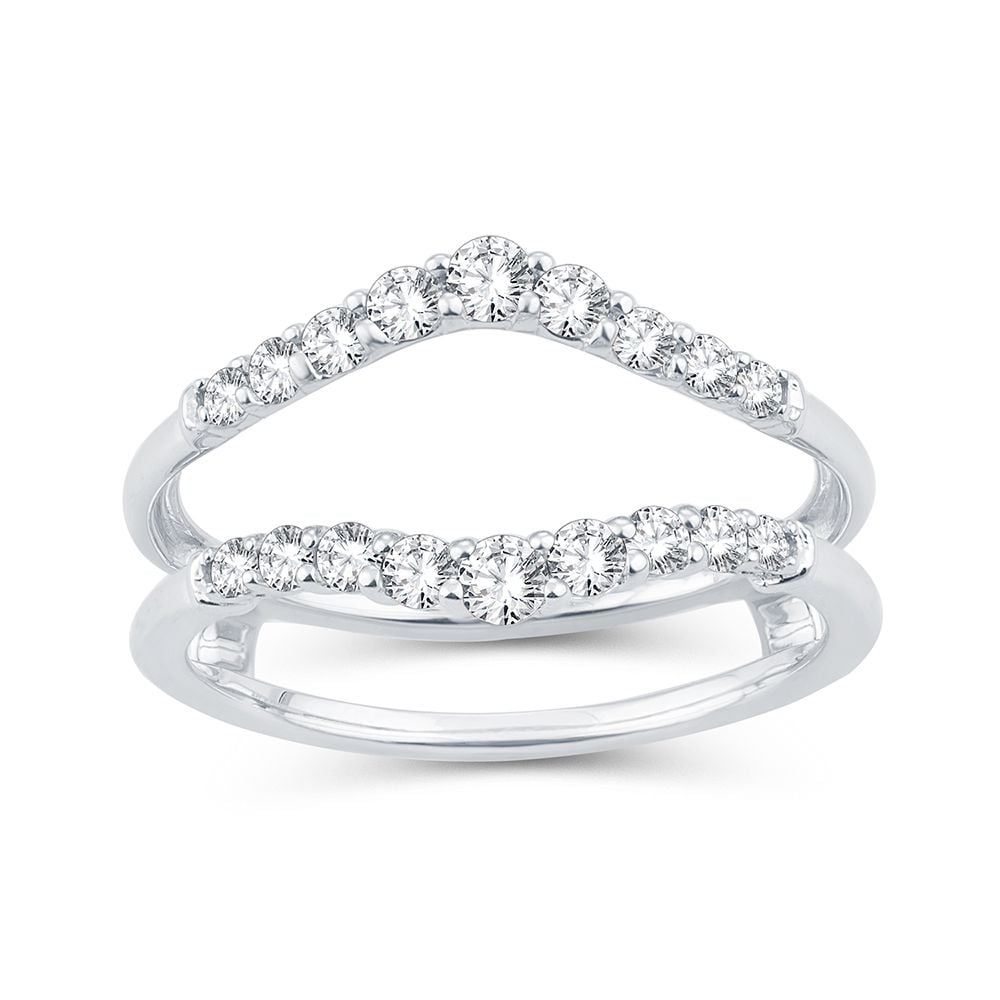 14K W/Gd 0.33 Ct Diamond Ring Guard