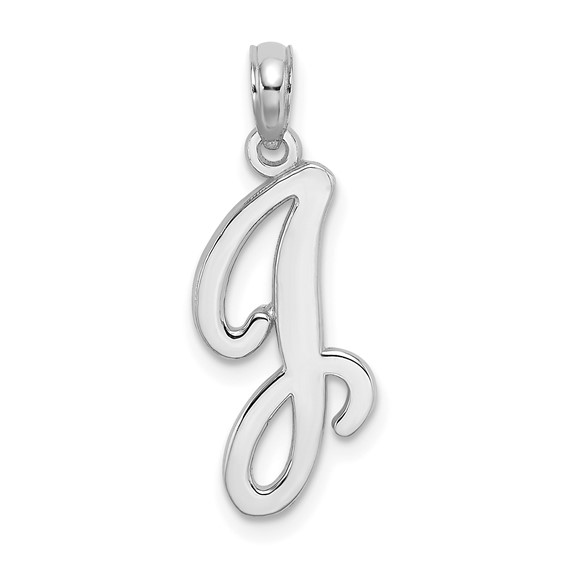 White 14 Karat J Scrip Charm Length: 21