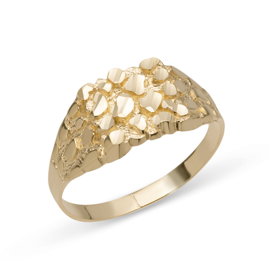 Gent's Yellow 10 Karat Nugget Fashion Ring Length 10.64 Style: Nugguet