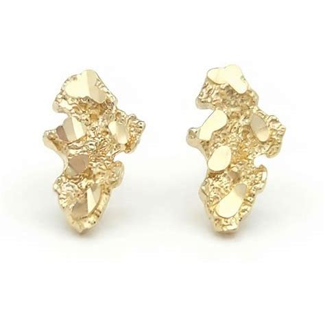 Lady's Yellow 14 Karat Small Earrings Length 10.89 mm 12.36 Finish: Nu