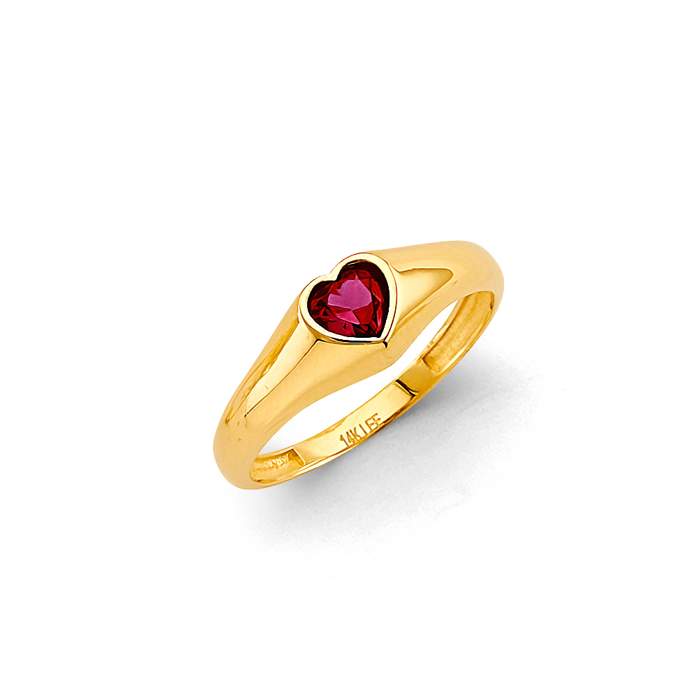 Lady's 14 Karat Red Hears Ring 5mm
Gender: Ladies