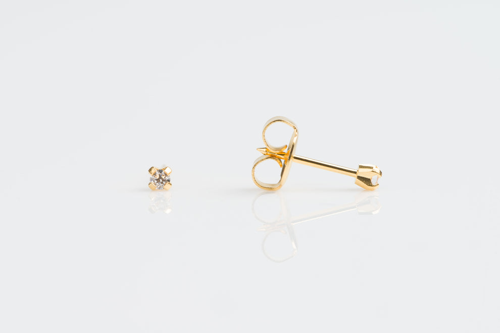 Ear Piercing Tiff 2 MM CZ Gd Platted