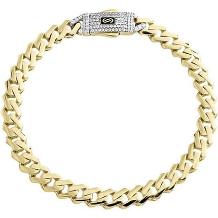 Gent's Yellow 10 Karat Monaco cubic zirconia Bracelet Style: Miami-cub