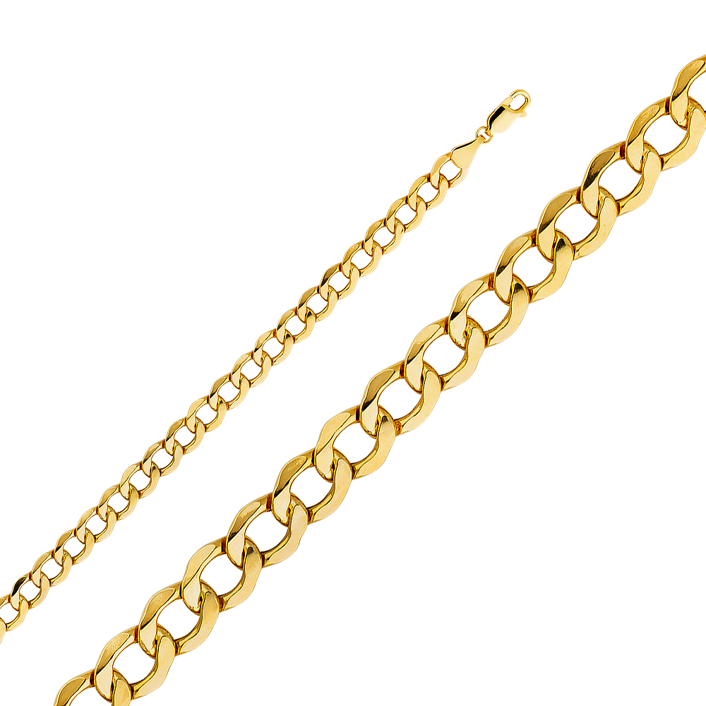 Gent's Yellow 10 Karat Hollow cuban Bracelet 
Length: 8" 7.5mm