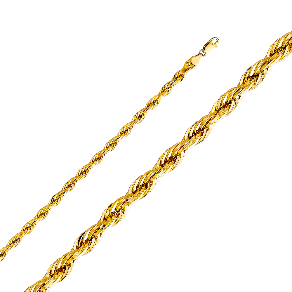 Gent's 10 Karat Hollow Rope Chain
Color: Yellow
Length: 24" 5mm