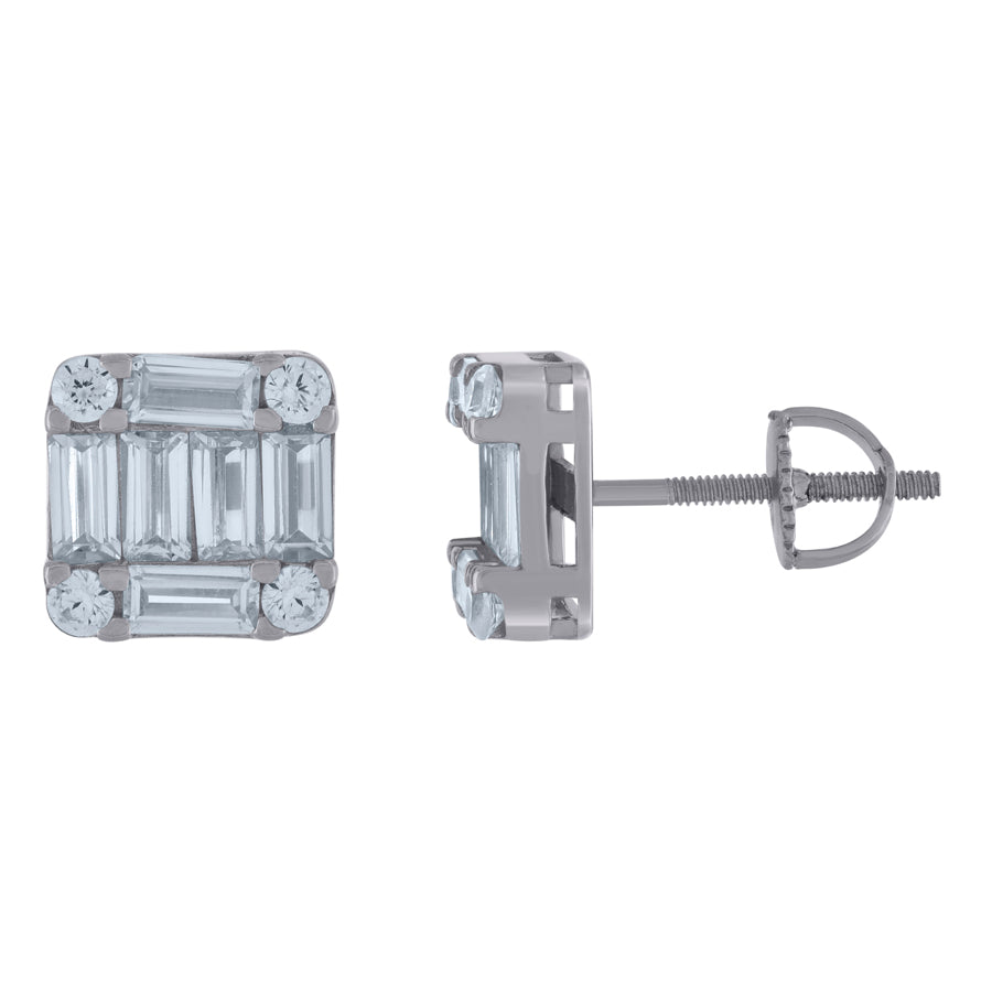 Lady's White  square cz Silver Earrings Style: Fashion
Gender: Unisex