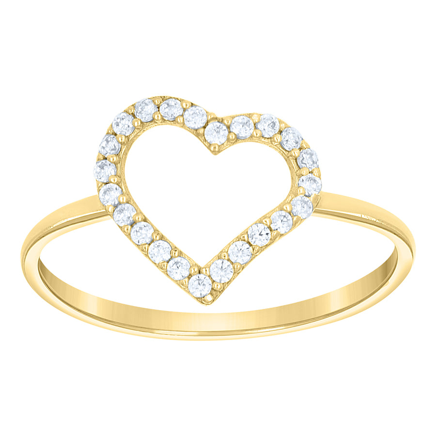 Lady's Yellow 10 Karat Fashion Ring Length 9.5x1mm size 7
