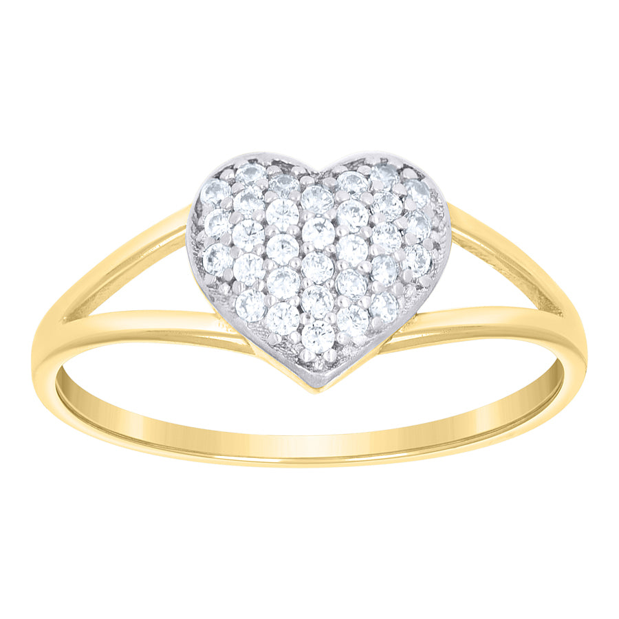Lady's Yellow 10 Karat Fashion Ring Length 8.3x1.7mm Style: Heart size