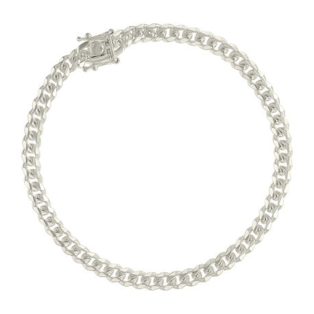 925 Sterling Silver Bracelet 5mm Style: Cuban
Length: 8"