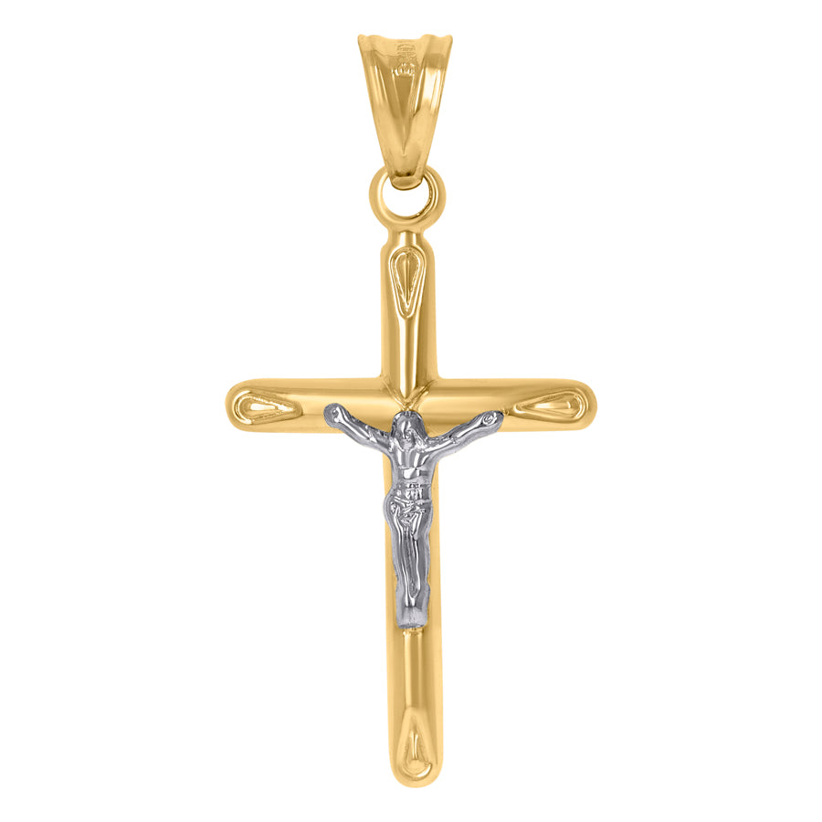 Two-Tone 10 Karat Tube Crucifix Charm 37.9x18.9mm
Gender: Gentlement
