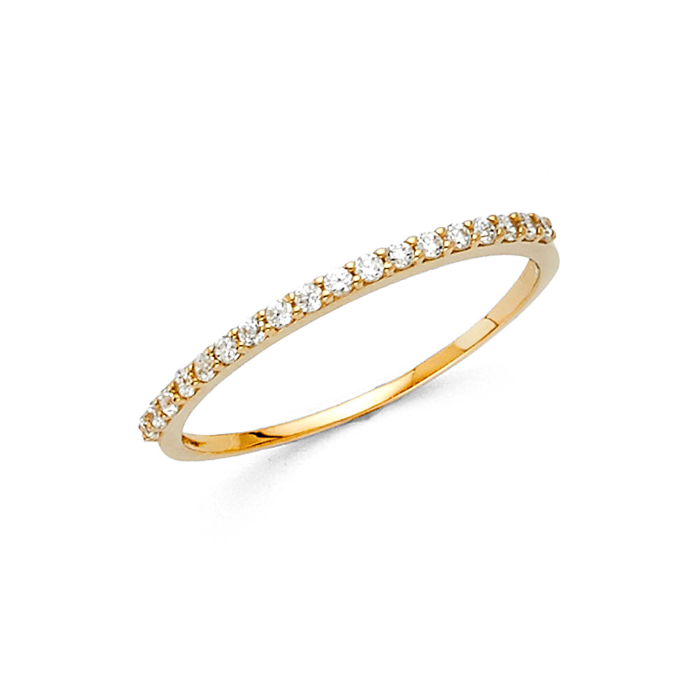 Lady's Yellow Wedding Band CZ 1.5mm  Gender: Ladies