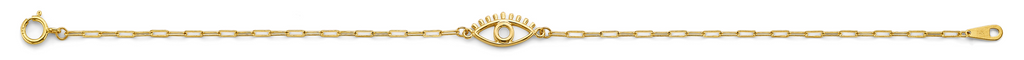Lady's 14 Karat Evil Eye Bracelet 6.65mm Color: Yellow
Length: 7.25"