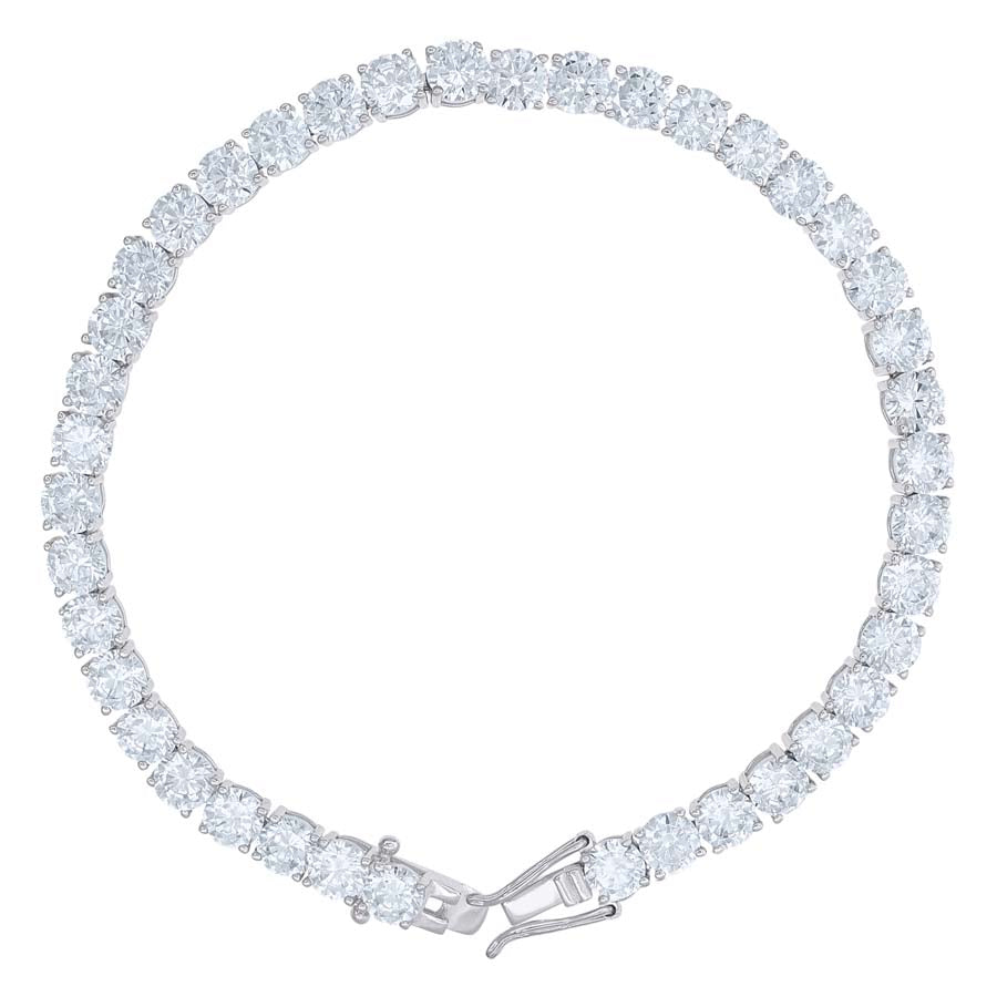 925 Sterling Silver Moinssanite Tennis Bracelet 4mm Length: 7"