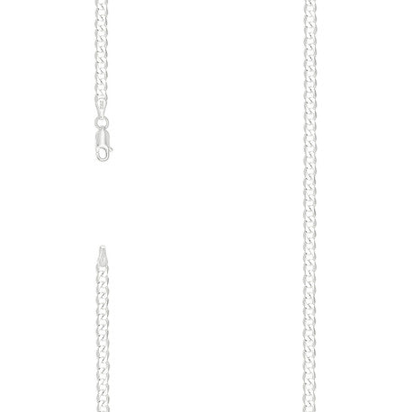White Sterling Silver Solid Bracelet Mm 4mm 8" Style: Cuban