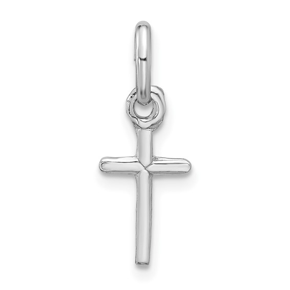 Lady's Silver Rhodium-plated Cross Charm Length: 20X7mm