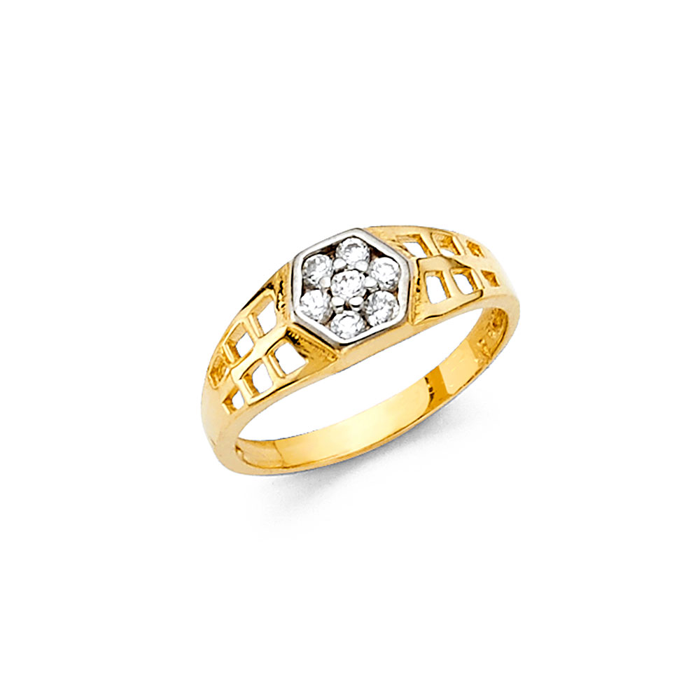 Yellow 10 Karat Fashion CZ Baby Ring