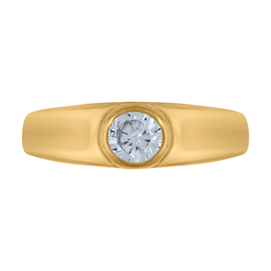 Yellow 10 Karat Fashion Round CZ Baby Ring 3.3x2.5mm
