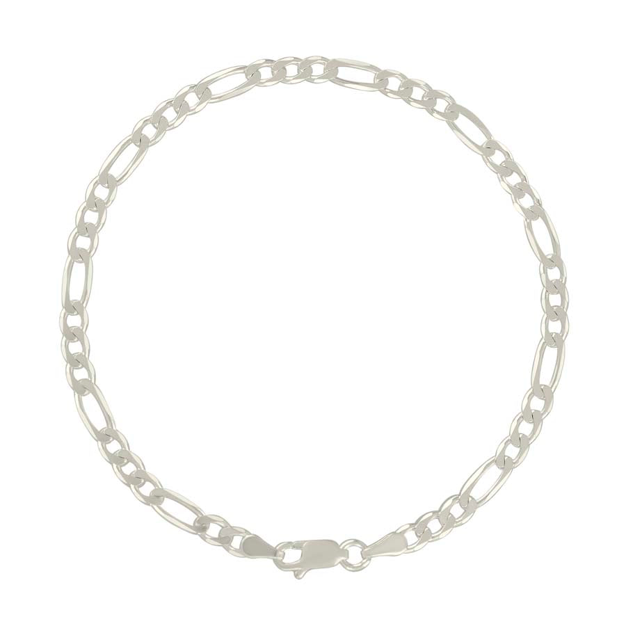 Sterling Silver Figaro Chain 
4mm 
Color: White
Length: 8"