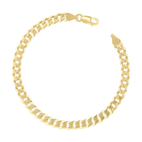 Gent's Yellow 10 Karat Solid Cuban Solid Bracelet 
5.5mm
 8"