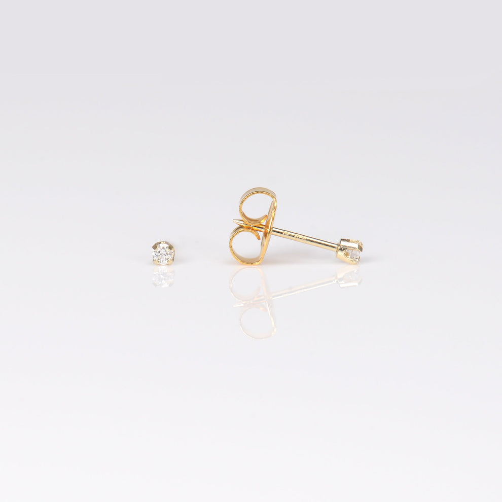 14K Yellow Gold Lab Created Diamond Piercing Studs
3mm