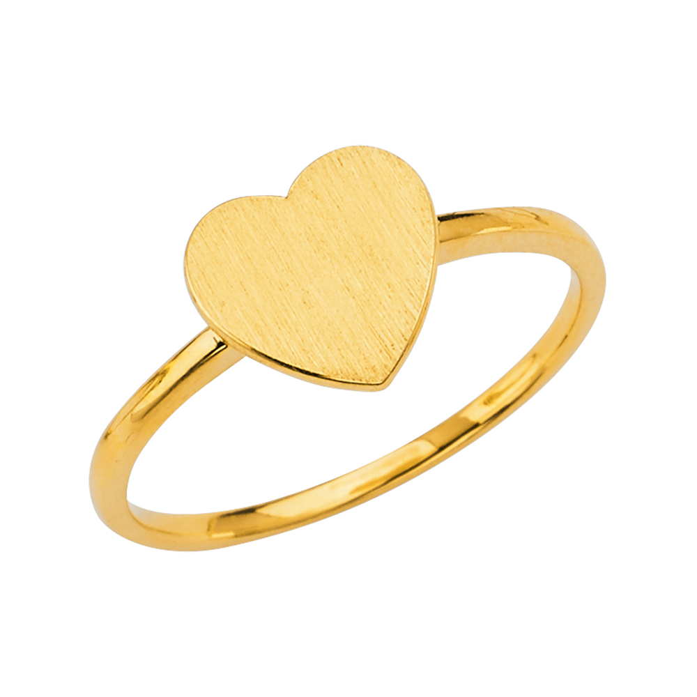 Lady's Yellow 10 Karat Fashion Signet Ring Length 8.1x1.59mm