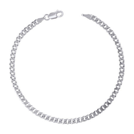 Gent White Sterling Silver Bracelet Mm 3 Style: Cuban
Length: 8"